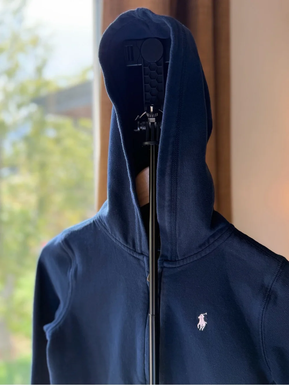 Polo by Ralph Lauren Girls Navy Fleece Filk-Zip Hoodie sz 8-10